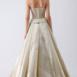 Metallic Structured Corset And Skirt