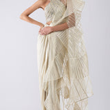 Metallic Winged Ruffle Saree