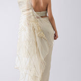 Metallic Winged Ruffle Saree