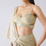 Metallic Corded Saree