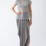 Metallic Corded Cape & Skirt
