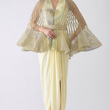 Metallic Corded Ruffle Cape & Dress