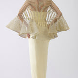 Metallic Corded Ruffle Cape & Dress
