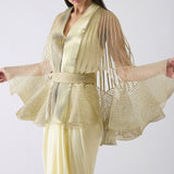 Metallic Corded Ruffle Cape & Dress