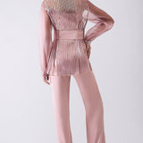 Metallic Structured Cape, Pant & Slip