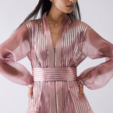 Metallic Structured Cape, Pant & Slip