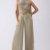 Corded Bodysuit with Pants & Drape