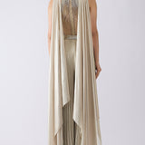 Corded Bodysuit with Pants & Drape