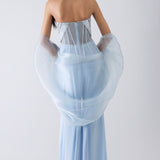 Metallic Structured Corset With Pants and Cape