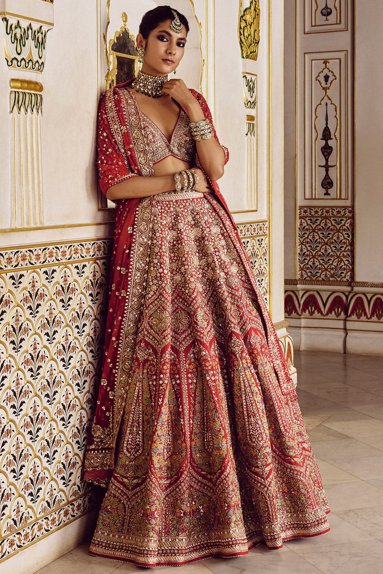 anita dongre red dress Buy Designer Ballad Of The Wild Hand-painted Pichhwai Silk Dress