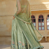 Fareeha Lehenga Set - Sage