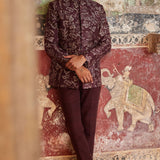 Deep Maroon Silk Trousers