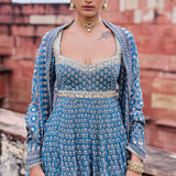Abjini Printed Mul Anarkali Set