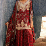 Kirsa Ajrakh Printed Silk Sharara Set