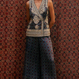 Bahada Ajrakh Printed Silk Palazzo Set
