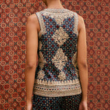 Bahada Ajrakh Printed Silk Palazzo Set