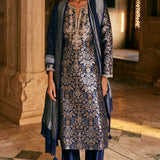Samahita Benarasi Silk Suit Set - Blue