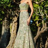 Elodea Embroidered Silk Skirt Set