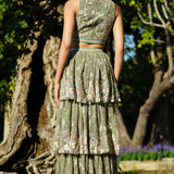Elodea Embroidered Tiered Skirt Set
