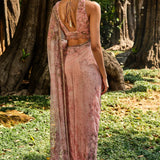 Esmarie Embroidered Saree - Blush