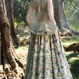 Woodelia Embroidered Silk Lehenga Set - Natural