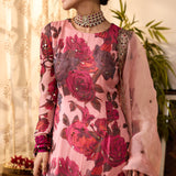 Pink Chiffon Floral Kurti Set
