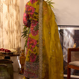 Yellow Chiffon Floral Kurti Set
