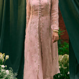 Pink Front Open Jacket Set