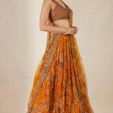 Mustard Floral Lehenga Set