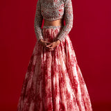 Bow Tie Embroidered Skirt Set