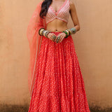 Orange Bandhani Set