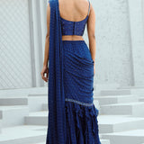 Blue Stella Pre Drape Saree