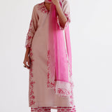 Pink Chanderi Kurta Set