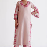 Pink Chanderi Kurta Set