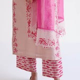 Pink Chanderi Kurta Set