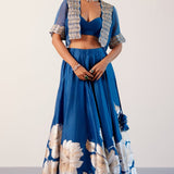 Royal Blue Jacket Lehenga Set