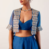 Royal Blue Jacket Lehenga Set