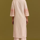 Ivory Pink Embroidered Kurta Set