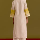 Ivory Yellow Embroidered Kurta Set