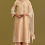 Beige Dori Embroidered Kurta Set