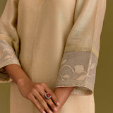 Beige Hand-Painted Kurta Set