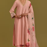 Pink Hand-Painted Kurta Set