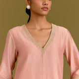 Pink Hand-Painted Kurta Set