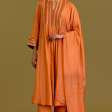 Orange Chanderi Kurta Set
