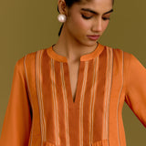 Orange Chanderi Kurta Set