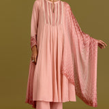 Blush Pink Chanderi Kurta Set