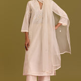 Ivory Woven Kurta Set