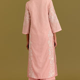 Pink Woven Kurta Set