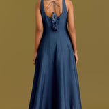 Blue Cotton Silk Satin Anarkali Set