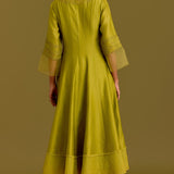 Green Silk Chanderi Anarkali set